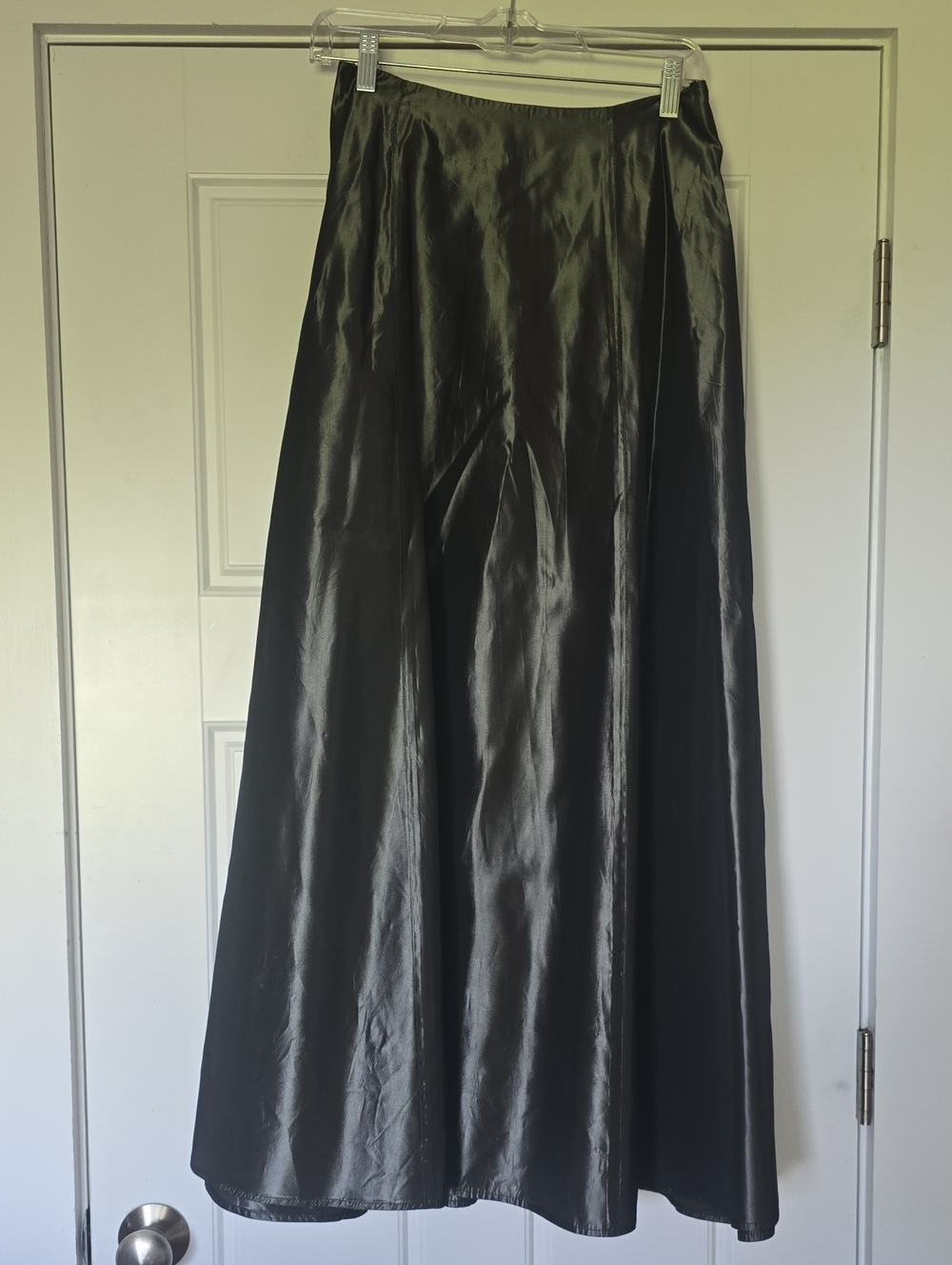 Rampage Silvery Black Satin Maxi Skirt - Women